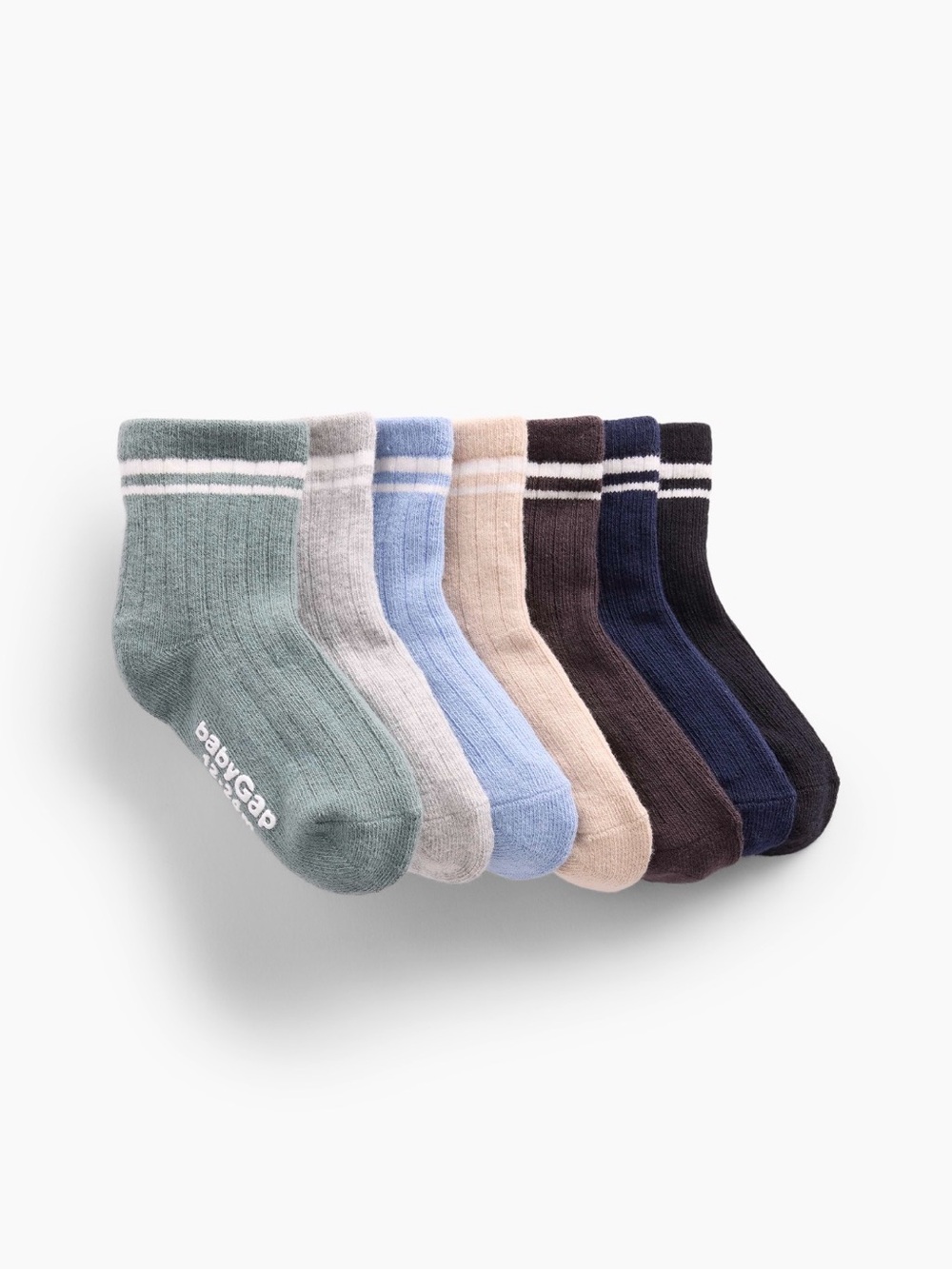 babyGap Baby & Toddler Varsity Quarter Crew Socks (7-Pack)